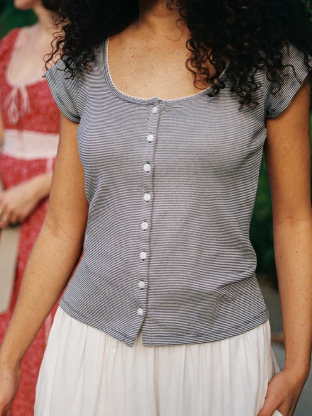 Christy Dawn Bridget Tee in Navy Stripe Size S - Picture 2 of 9